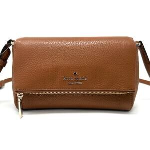 Kate Spade Leila Mini Zip Crossbody Purse in Warm Gingerbread Leather KE487
